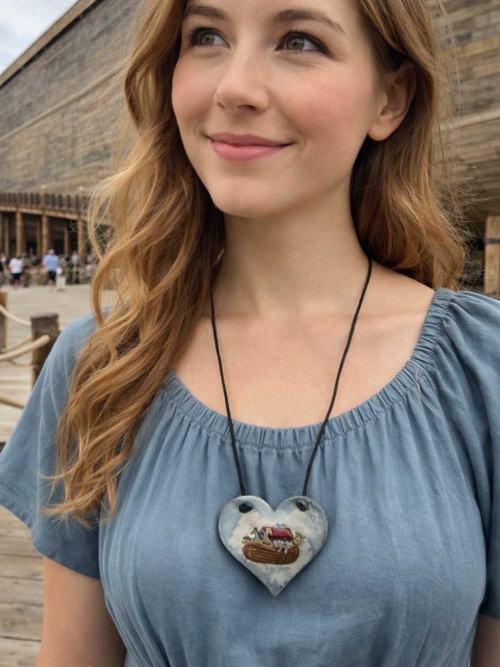 Handmade Artisan Heart Shaped Ceramic Necklace